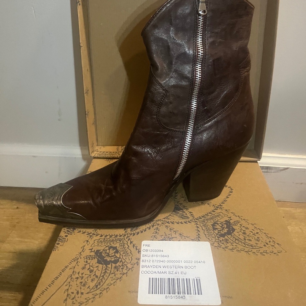 Free People Brayden Western Boots made in italy